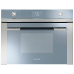 SMEG SF4120MC Linea Aesthetic Combination Microwave Oven, Stainless Steel